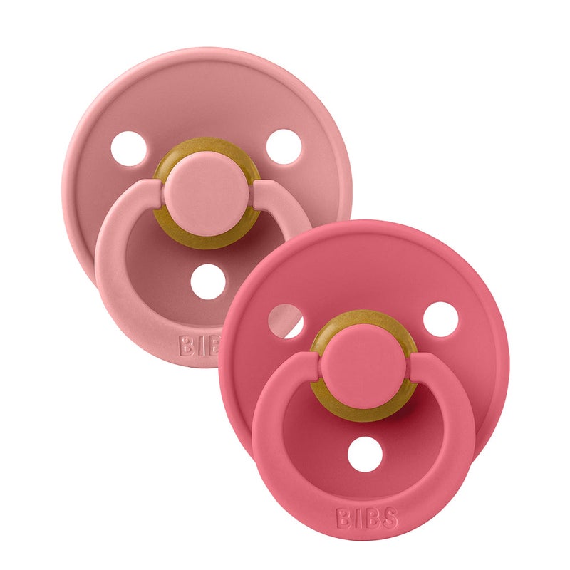 BIBS Colour Natural Rubber Pacifier Pack of 2 – Latex Size 1 Dusty Pink/Coral - Image 1